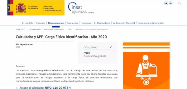 Carga física identificación