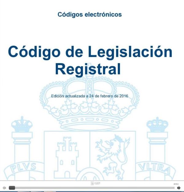 Código de legislación registral