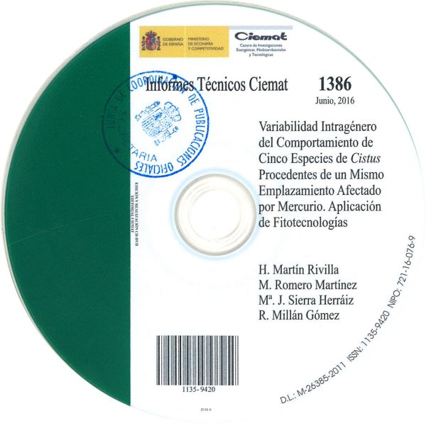 Variabilidad intragénero del comportamiento de cinco especies de Cistus procedentes de un mismo emplazamiento afectado por mercurio