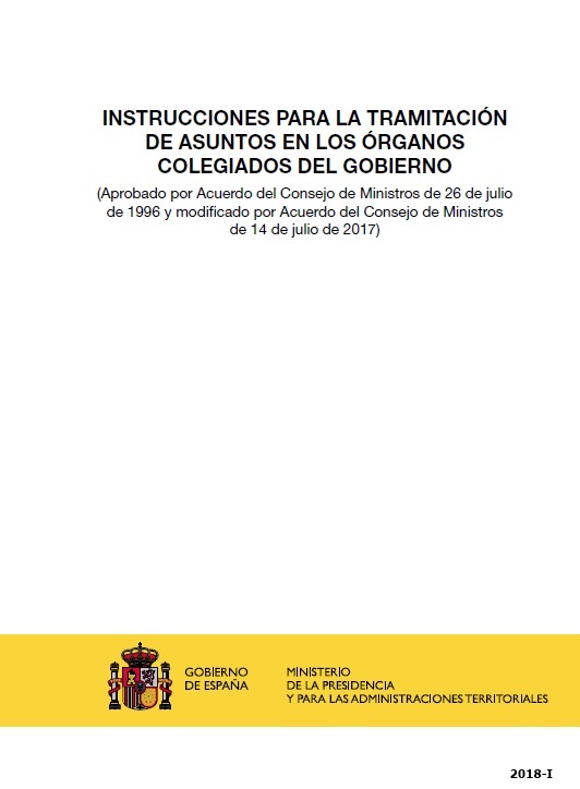 Instrucciones para la tramitación de asuntos en los órganos colegiados del gobierno