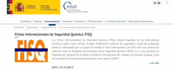 Fichas Internacionales de Seguridad Química (FISQ)