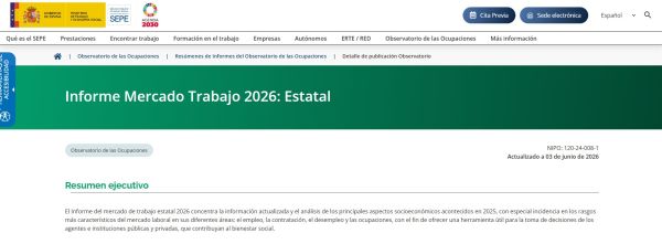 Informe del mercado de trabajo estatal