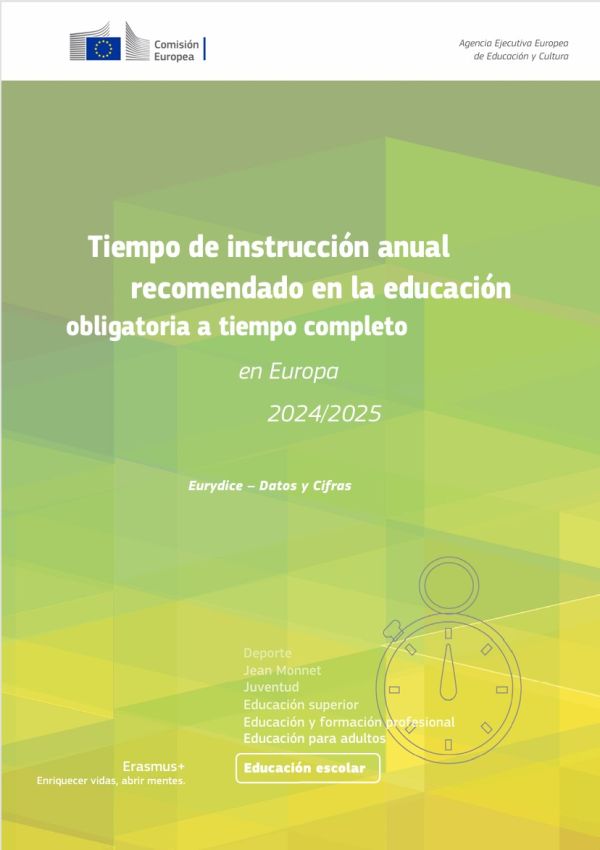 Tiempo de instrucción anual recomendado en la educación obligatoria a tiempo completo en Europa 2024/25