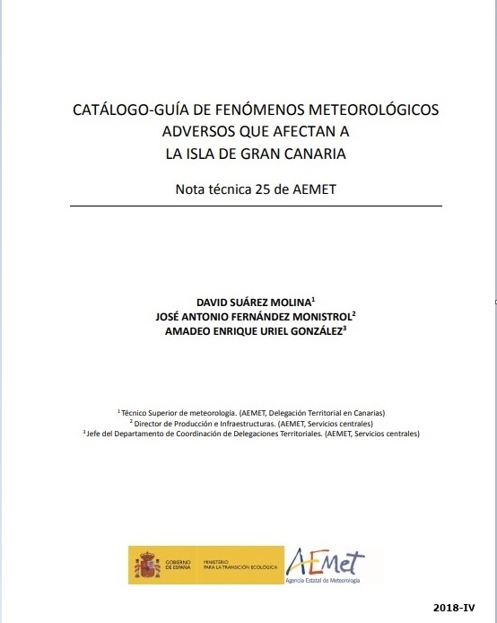 Catálogo-guía de fenómenos meteorológicos adversos que afectan a la isla de Gran Canaria