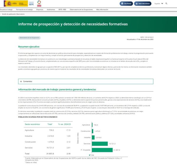 Informe de prospección y detección de necesidades formativas