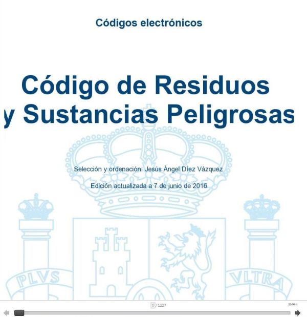 Código de residuos y sustancias peligrosas