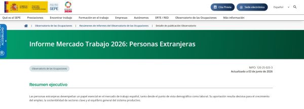 Informe del mercado de trabajo de extranjeros estatal. Resumen ejecutivo
