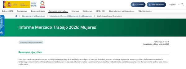 Informe del mercado de trabajo de mujeres estatal. Resumen ejecutivo