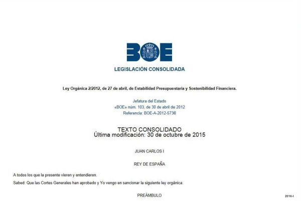 Código de normativa presupuestaria