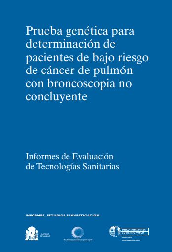Prueba genética para determinación de pacientes de bajo riesgo de cáncer de pulmón con broncoscopia no concluyente