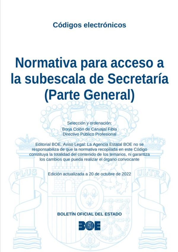 Normativa para acceso a la subescala de Secretaría (Parte General)