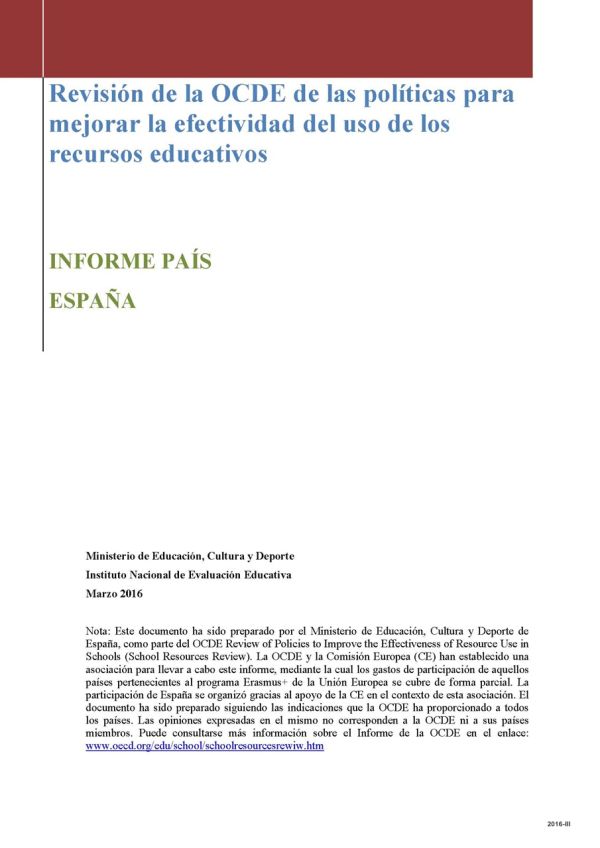 Revisión de la OCDE de las políticas para mejorar la efectividad del uso de los recursos educativos