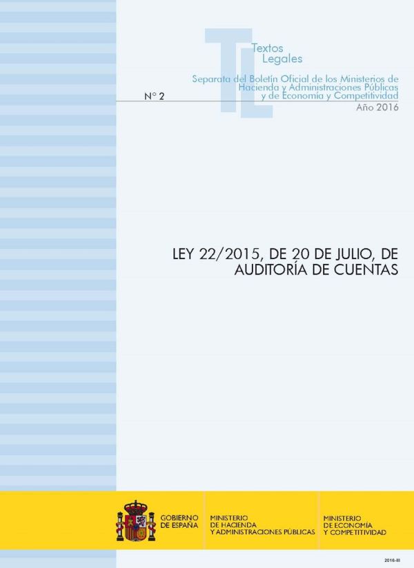 Ley 22/2015, de 20 de julio, de Auditoría de Cuentas