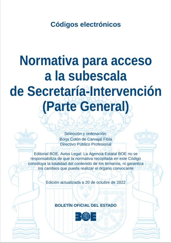 Normativa para acceso a la subescala de Secretaría-Intervención (Parte General)