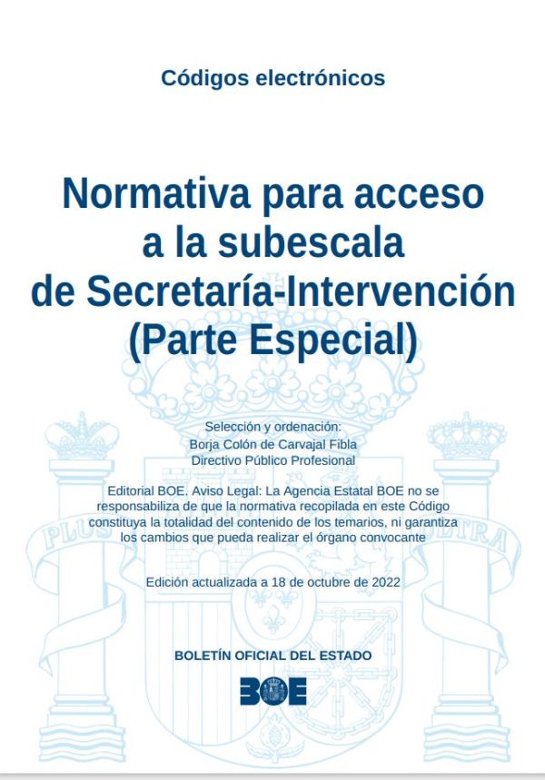 Normativa para acceso a la subescala de Secretaría-Intervención (Parte Especial)