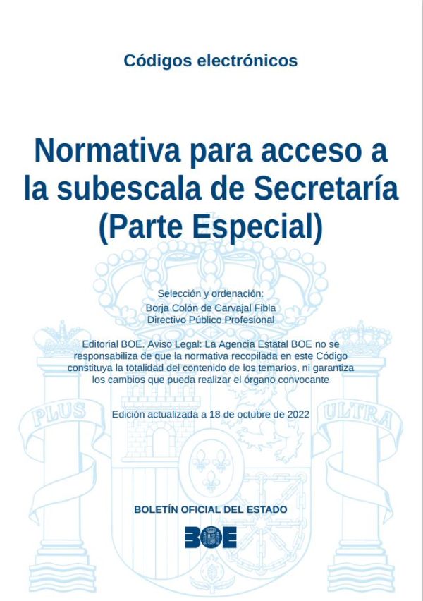 Normativa para acceso a la subescala de Secretaría (Parte Especial)