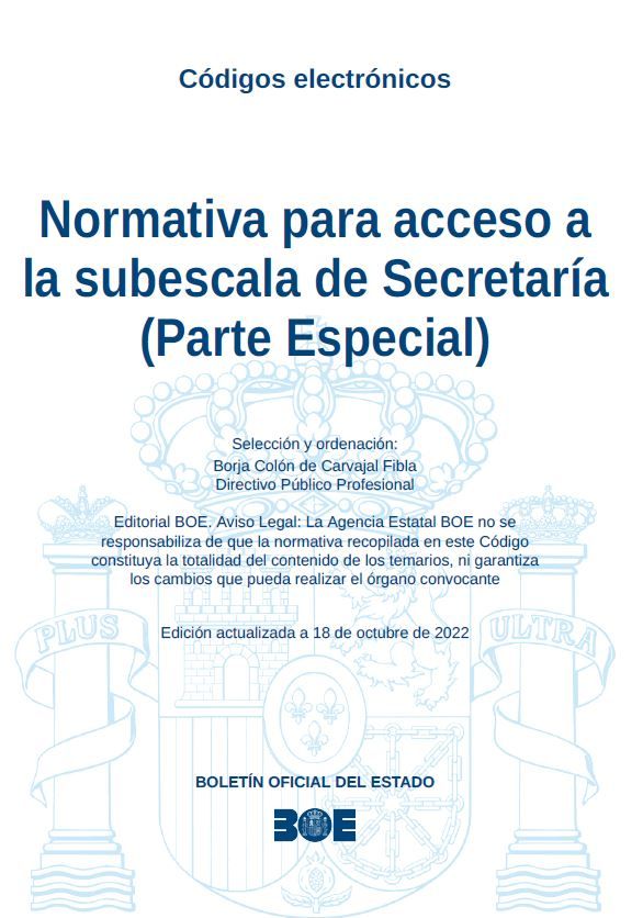 Normativa para acceso a la subescala de Secretaría (Parte Especial)