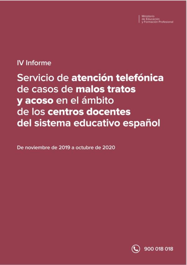 Servicio de atención telefónica de casos de malos tratos y acoso en el ámbito de los centros docentes del sistema educativo español