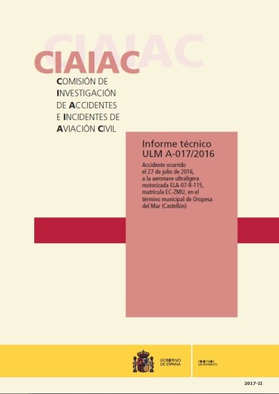 Informe técnico ULM A-017/2016