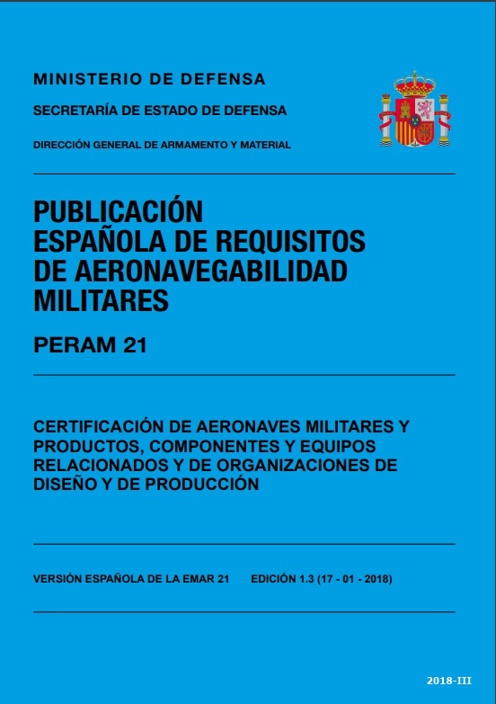 Publicación española de requisitos de aeronavegabilidad militares PERAM 21