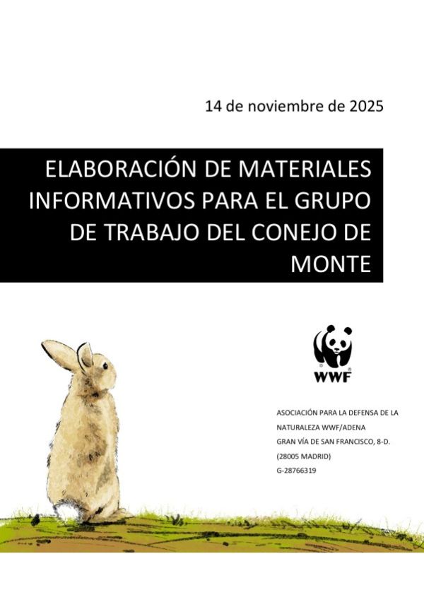 Elaboración de materiales informativos para el grupo de trabajo del conejo de monte