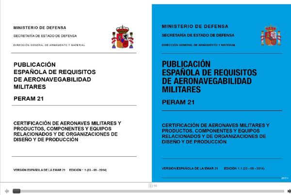 Publicación española de requisitos de aeronavegabilidad militares. PERAM 21