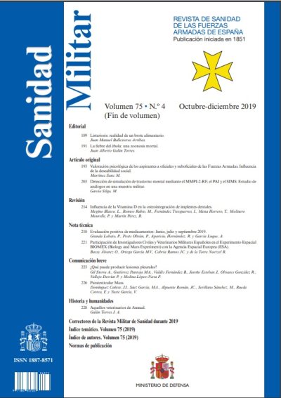 Sanidad Militar : Revista de Sanidad de las Fuerzas Armadas de España