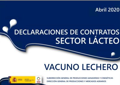 Declaraciones de Contratos Sector Lácteo: Vacuno Lechero
