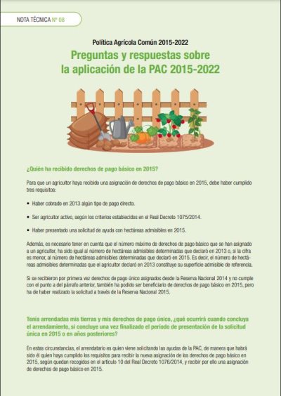 Informes sobre la aplicación de la PAC en España